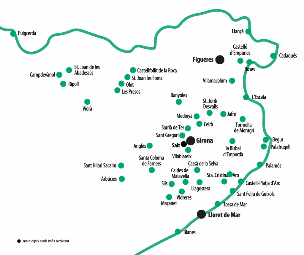 mapa actuacions al territori fundació SERGI-2024